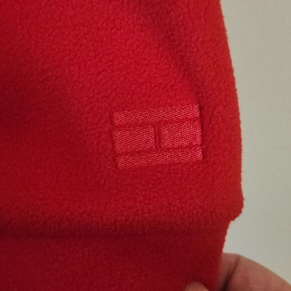 Tommy Hilfiger Red Subtle Spell Out Fleece Full Zip Top Size L - Picture 5 of 8
